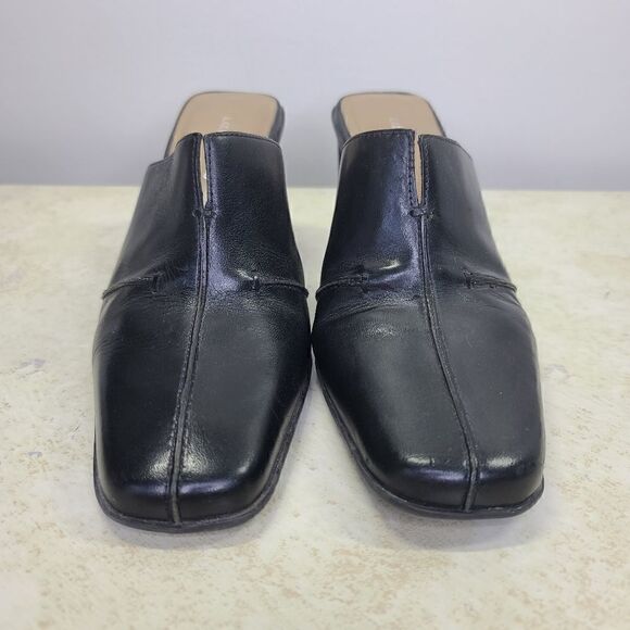 Liz Claibrne Bonafide Leather Mules 7.5 Black - Picture 5 of 8